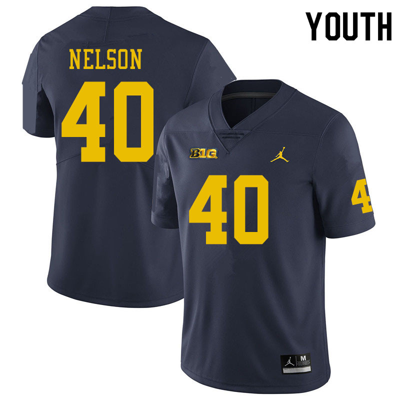 Youth #40 Ryan Nelson Michigan Wolverines College Football Jerseys Sale-Navy
